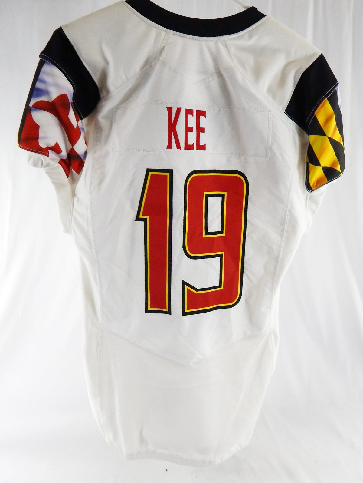 2015 Maryland Terrapins Cal Kee #19 Game Used White Jersey Football 42 905 Pic2