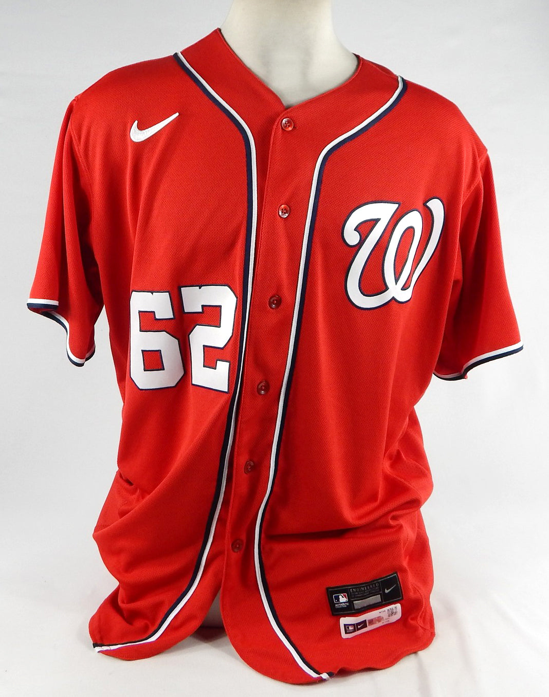 2021 Washington Nationals Alberto Baldonado #62 Game Issued Red Jersey 50 189
