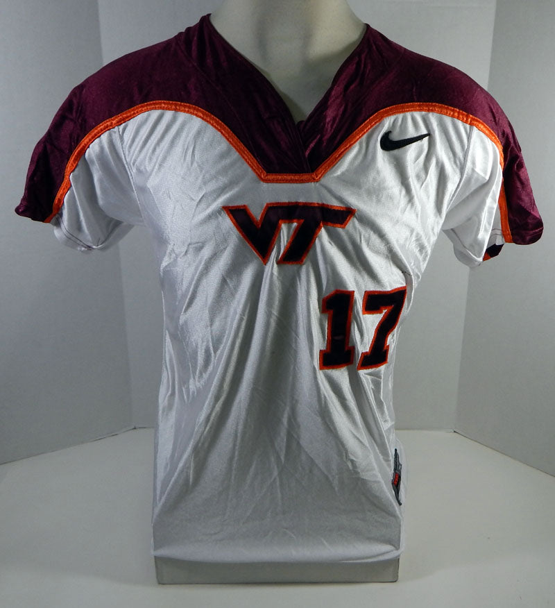 2007 Virginia Tech Hokies #17 Game Used White Softball Jersey VT Remembers P 994