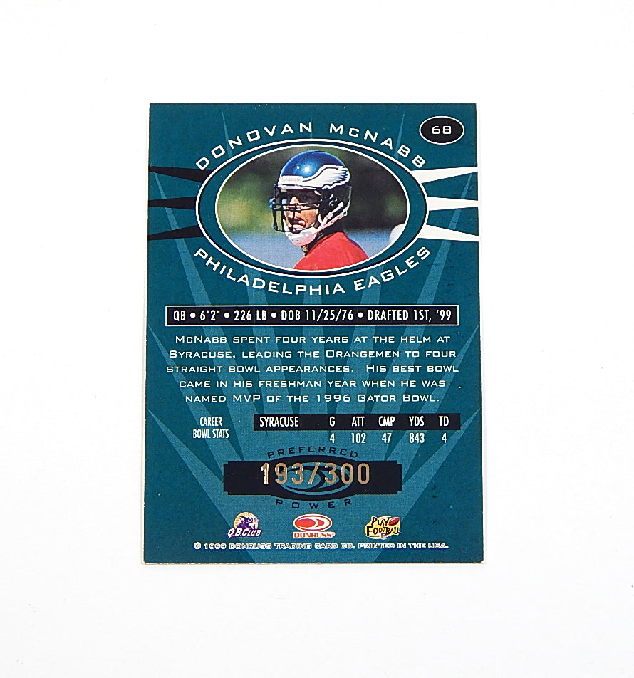 1999 Donruss Preferred QBC Power Donovan McNabb RC #68 /300 Pic2