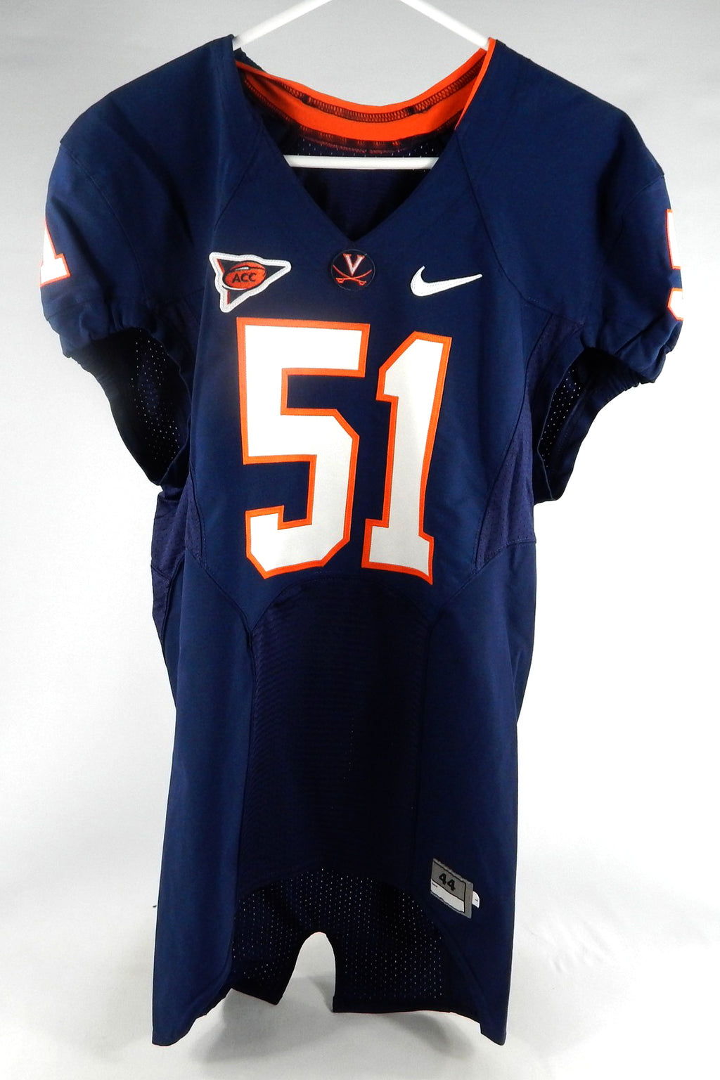 2010-12 Virginia Cavaliers Collin Lundgren #51 Game Used Navy Jersey 44 049 Pic2