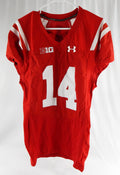 2015 Maryland Terrapins Gage Shaffer #14 Game Used Red Jersey 1961 Throwback 1