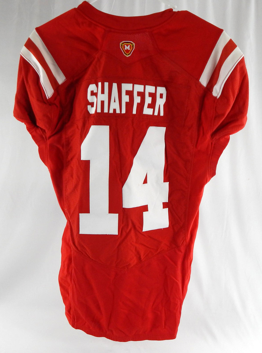 2015 Maryland Terrapins Gage Shaffer #14 Game Used Red Jersey 1961 Throwback 1 Pic2