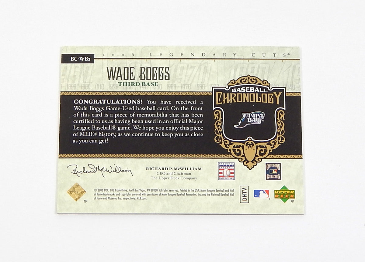 2006 SP Legendary Cuts Baseball Chronology Materials Wade Boggs Game Used Jersey Pic2