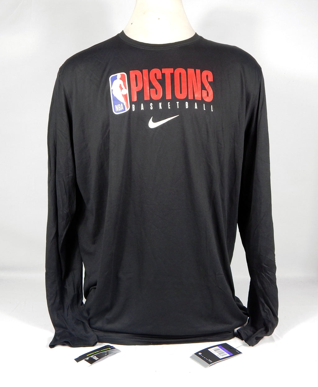 2019-20 Detroit Pistons Team Issued Black Training Long Sleeve Shirt 3XLT 85S