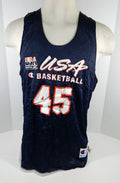 1990s Team USA Basketball #45 Game Issued Blue Reversible Practice Jersey 2XL 68