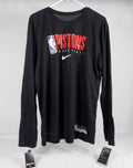 2019-20 Detroit Pistons Team Issued Black Training Long Sleeve Shirt 010 L 87S