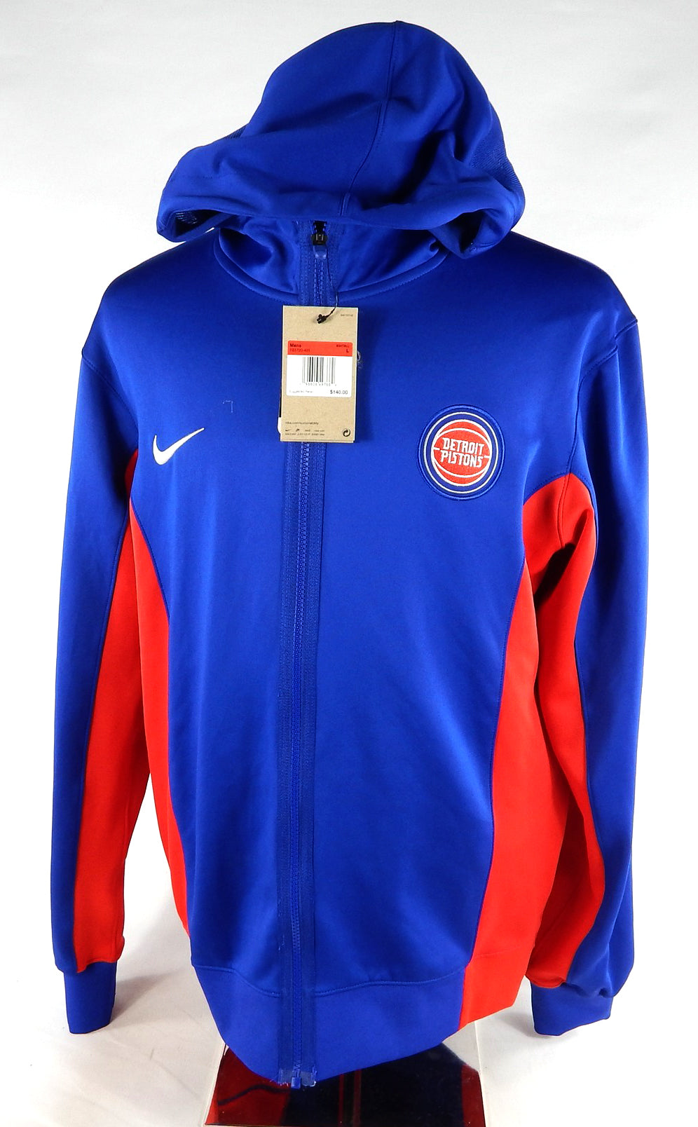 2023-24 Detroit Pistons Game Issued Blue Warm Up Jacket L 793