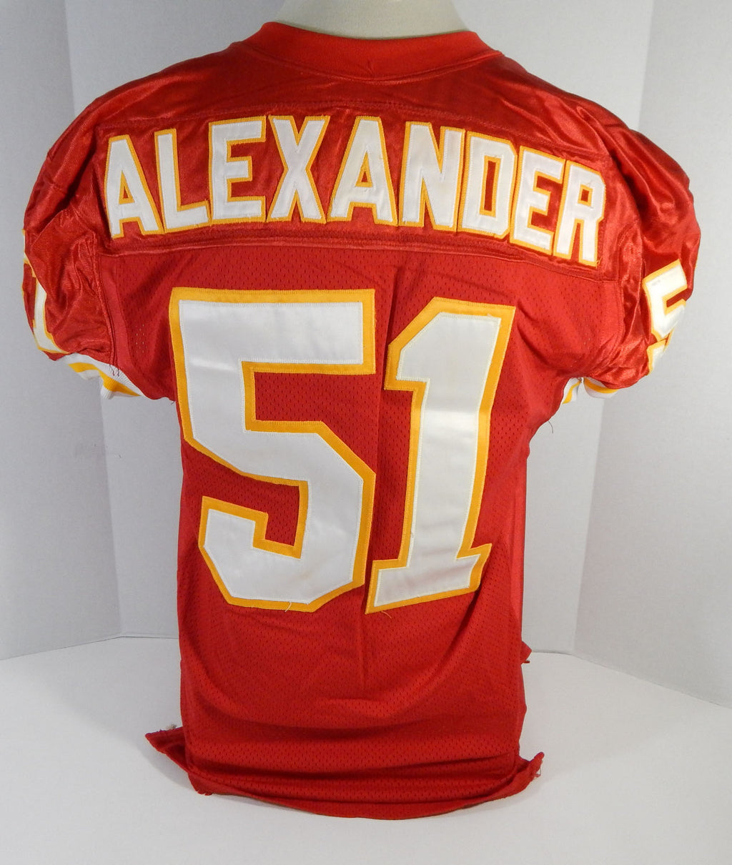 1994 Kansas City Chiefs Alexander #51 Game Issued Red Jersey 75th Patch DP17426 Pic2