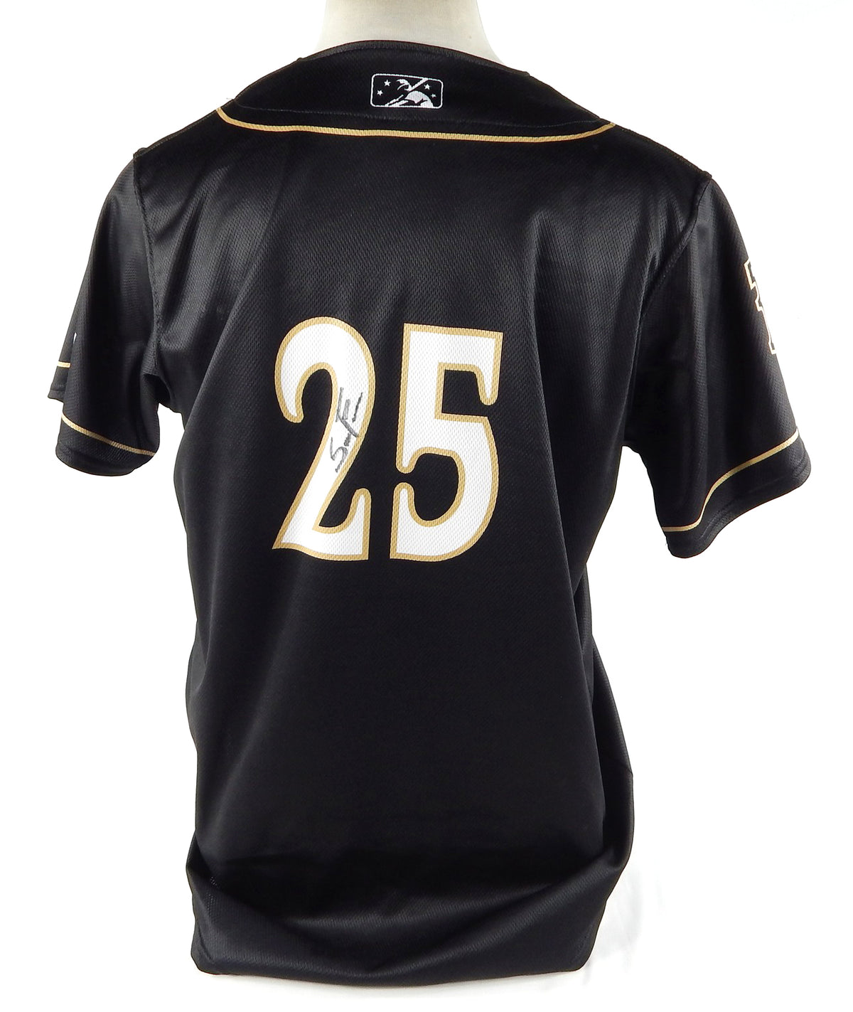 2022 Round Rock Express #25 Game Issued Pos Used Black Jersey Monarch Night 48 0 Pic2