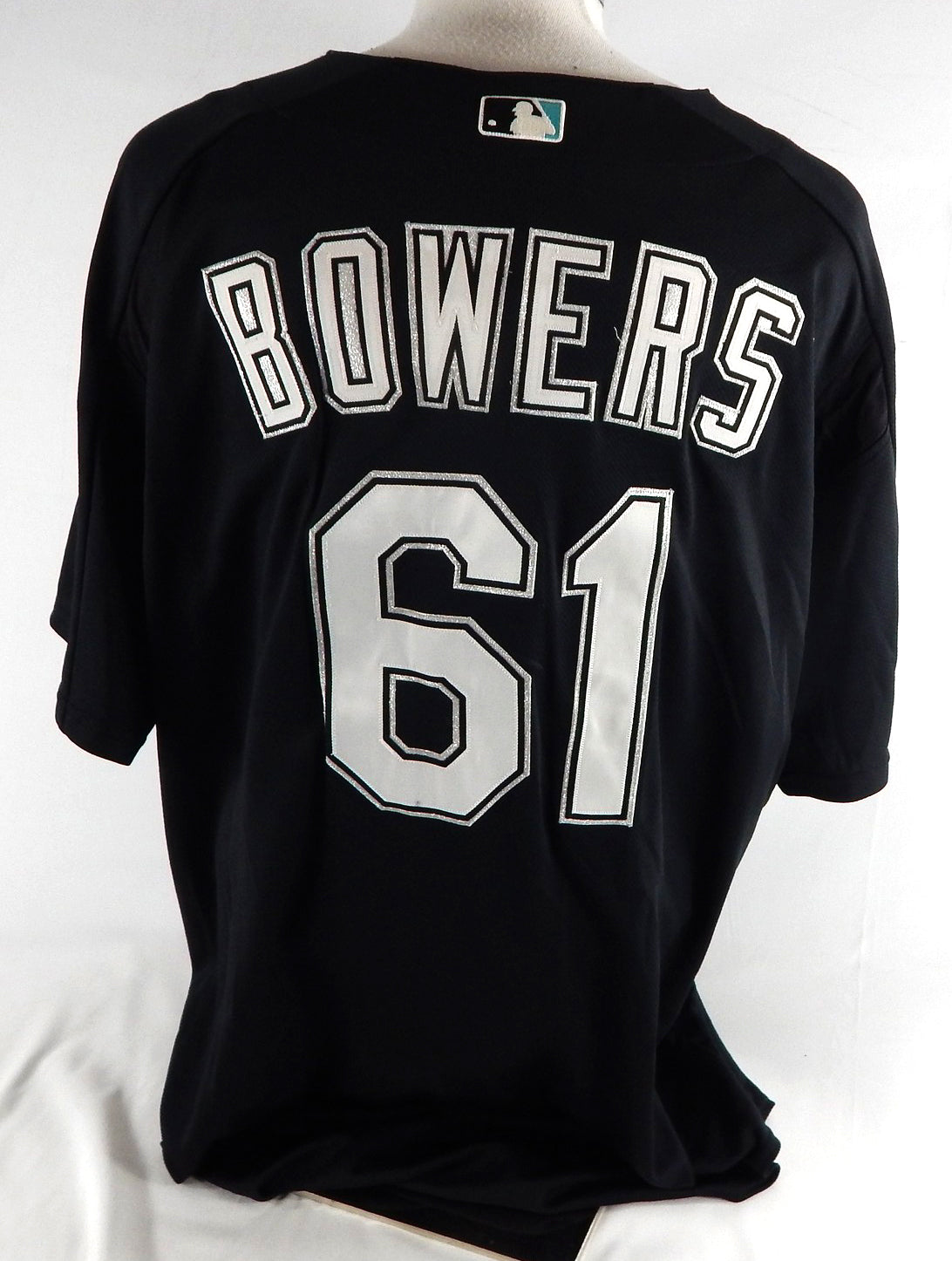 2003-06 Florida Marlins Bowers #61 Game Used Black Jersey BP ST XXL 781 Pic2