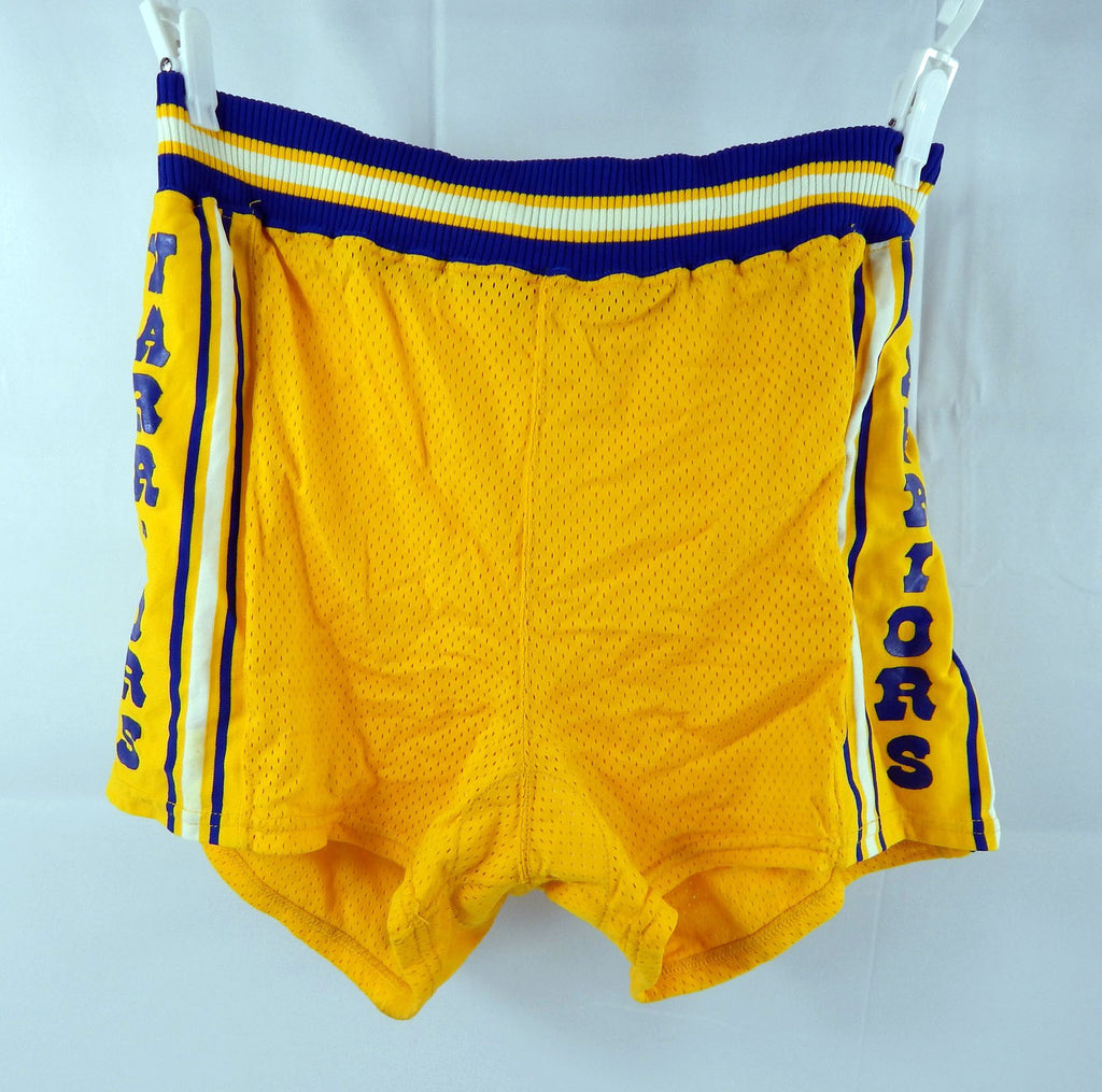 1980s Golden State Warriors #32 Game Used Yellow Shorts 36 491