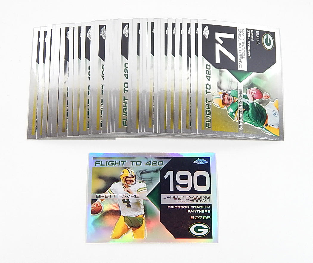 Lot of (31) 2007 Topps Chrome Brett Favre Flight To 420 w/ (1) Refractor Nm/Mt