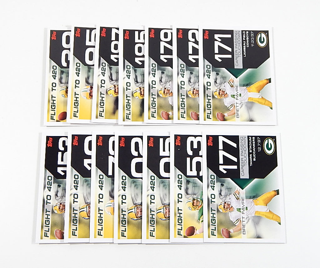 Lot of (14) 2007 Topps Brett Favre Flight To 420 Avg Nm/Mt