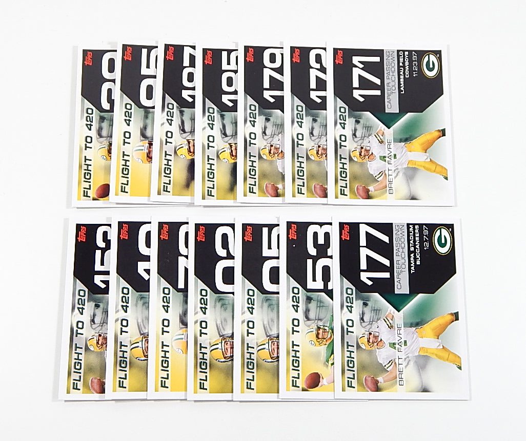 Lot of (14) 2007 Topps Brett Favre Flight To 420 Avg Nm/Mt