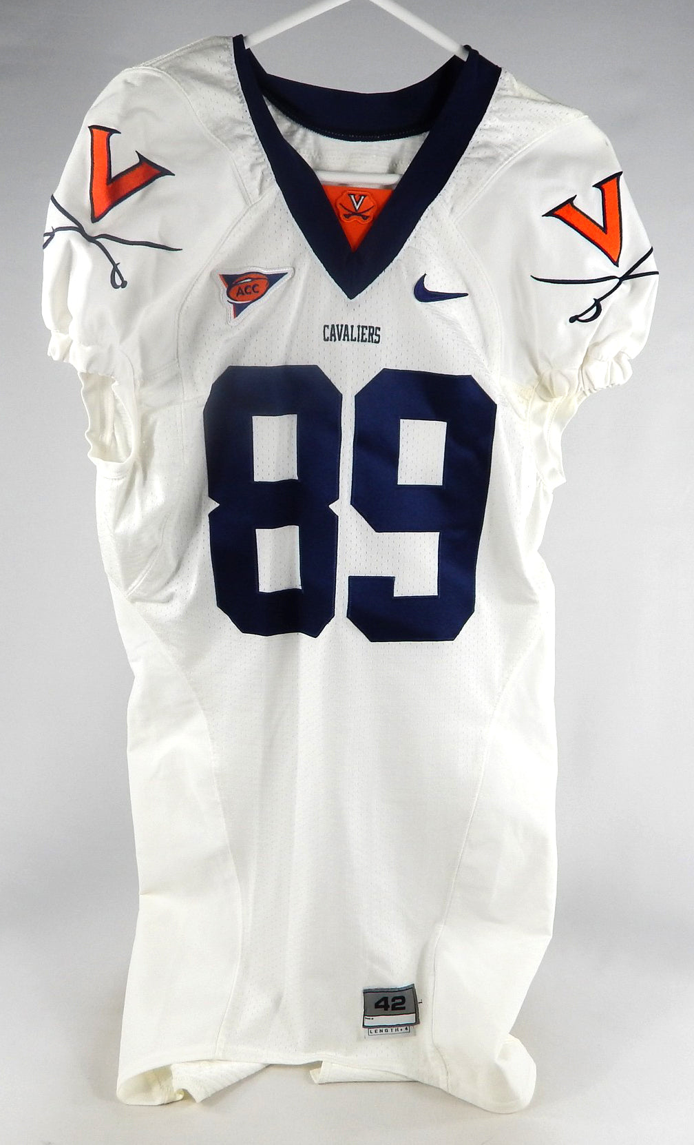 2006-09 Virginia Cavaliers Colter Phillips #89 Game Used White Jersey 42 058 Pic2