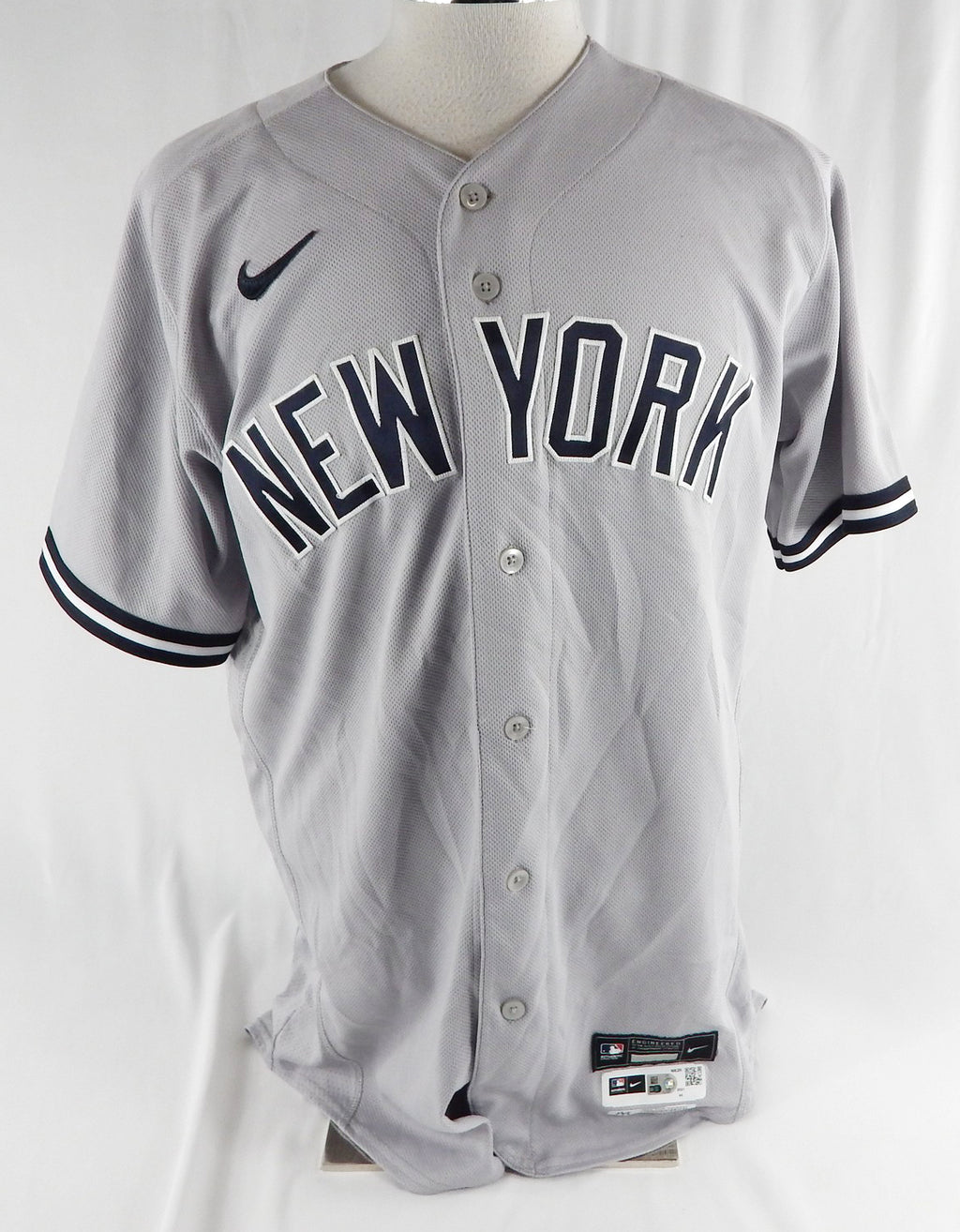 2021 New York Yankees Stephen Ridings #70 Game Issued Pos Used Grey Jersey 44 1