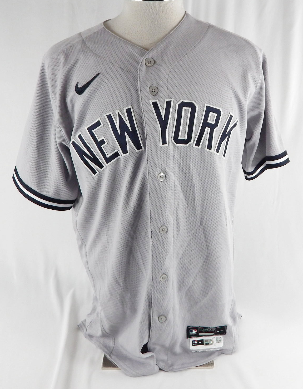 2021 New York Yankees Stephen Ridings #70 Game Issued Pos Used Grey Jersey 44 1