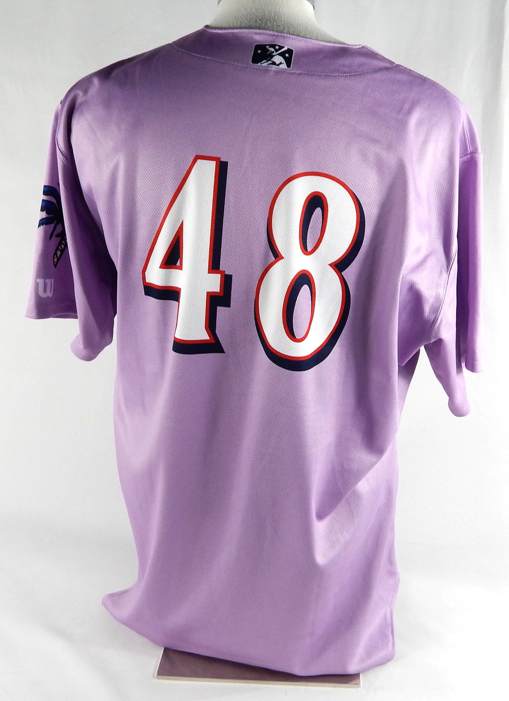 2019 Clearwater Threshers #48 Game Issued Pos Used Purple Jersey SO Cancer 3 Pic2