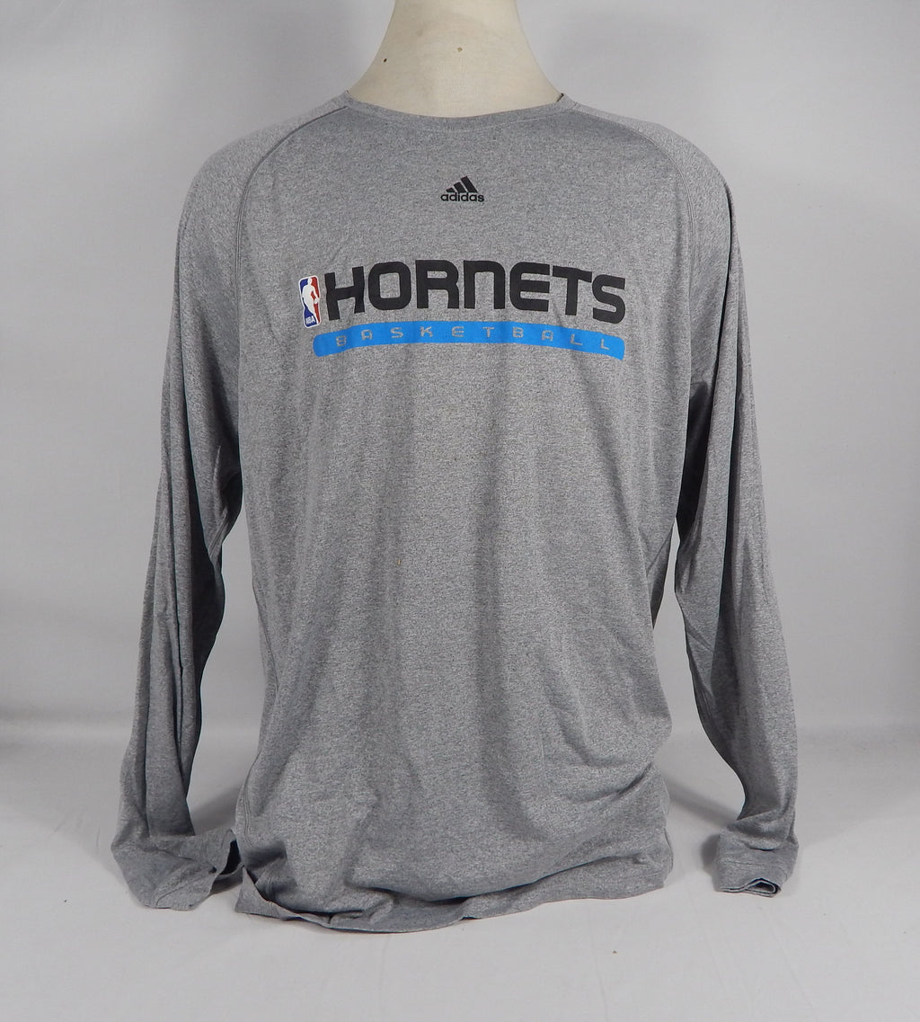 2011-12 New Orleans Hornets Team Issued Grey Training Long Sleeve Shirt 2XLT 98S