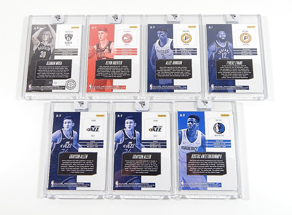 Lot of (7) 2018-19 Absolute Memorabilia Uncirculated Allen RC Antetokounmpo RC Pic2