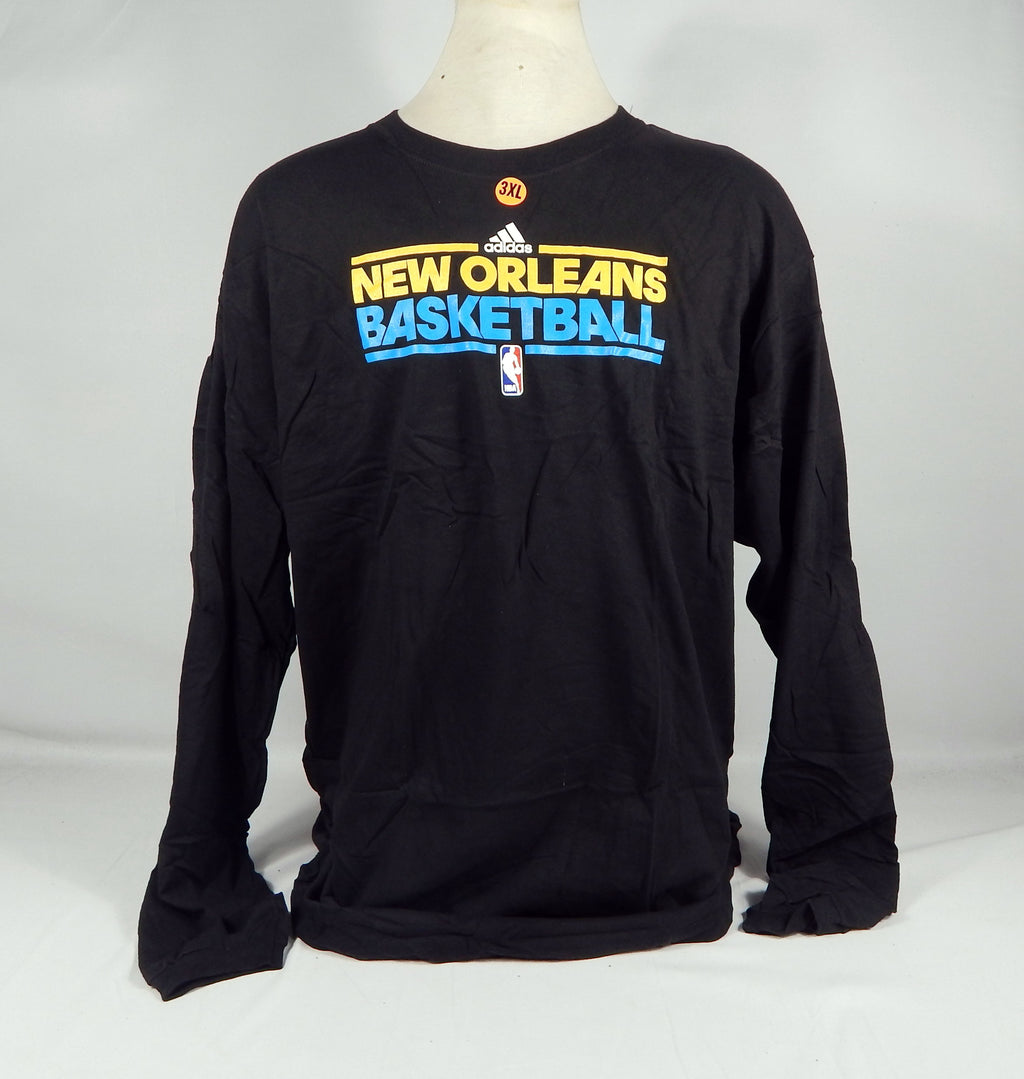 2000s New Orleans Hornets Team Issued Black Long Sleeve Training Shirt 3XLT 901S