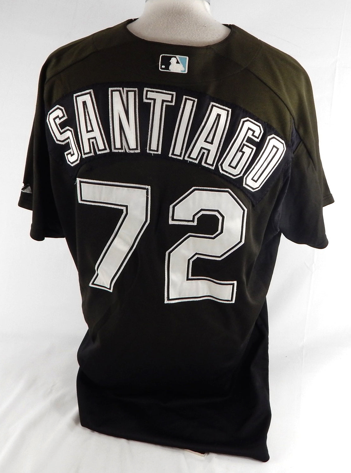 2003-06 Florida Marlins Santiago #72 Game Used Black Jersey BP ST XL 786 Pic2