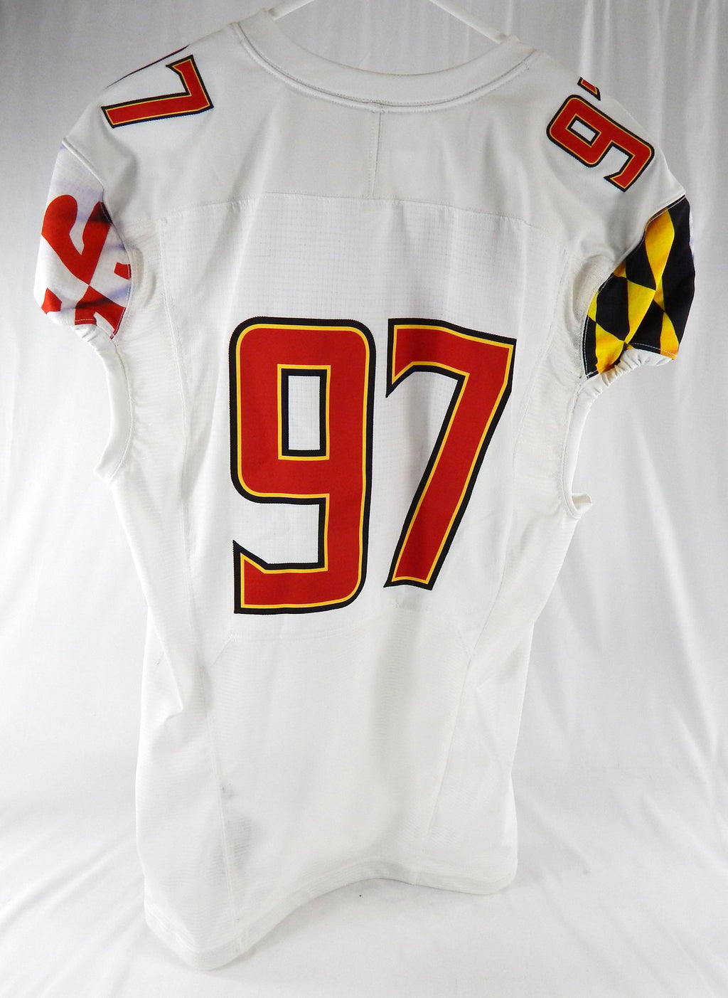 2021 Maryland Terrapins #97 Game Used White Jersey Football NP Rem 48 914 Pic2