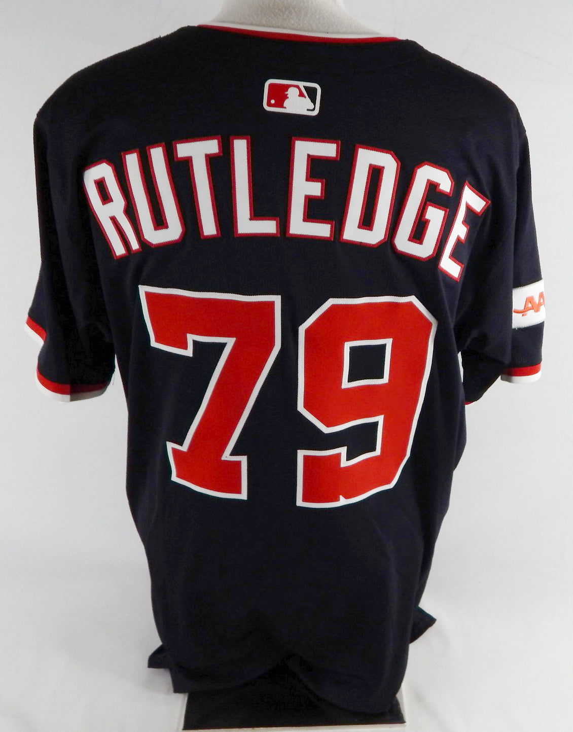 2025 Washington Nationals Jackson Rutledge #79 Game Issued P Used Navy Jersey 3 Pic2