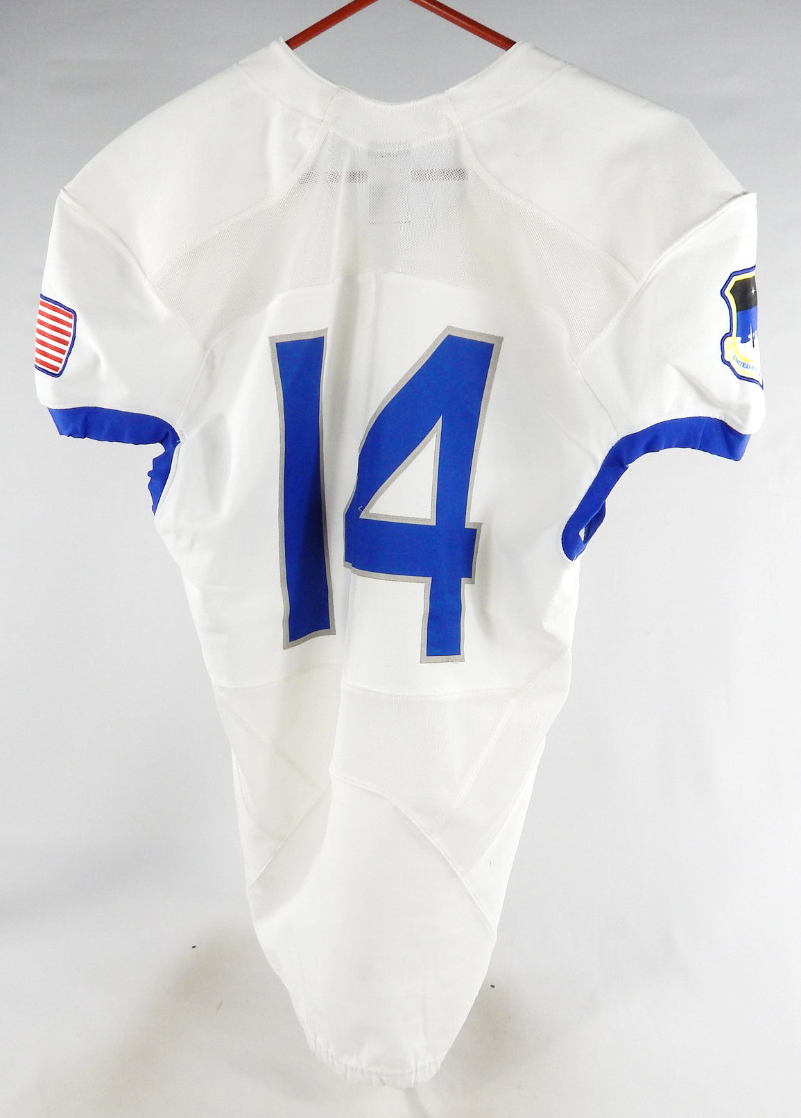 Air Force Falcons #14 Game Used White Jersey Name Plate Removed M DP80869 Pic2