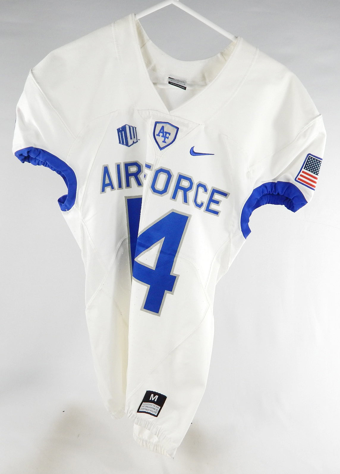 2017 Air Force Falcons #14 Game Used White Jersey Name Plate Removed M DP80870