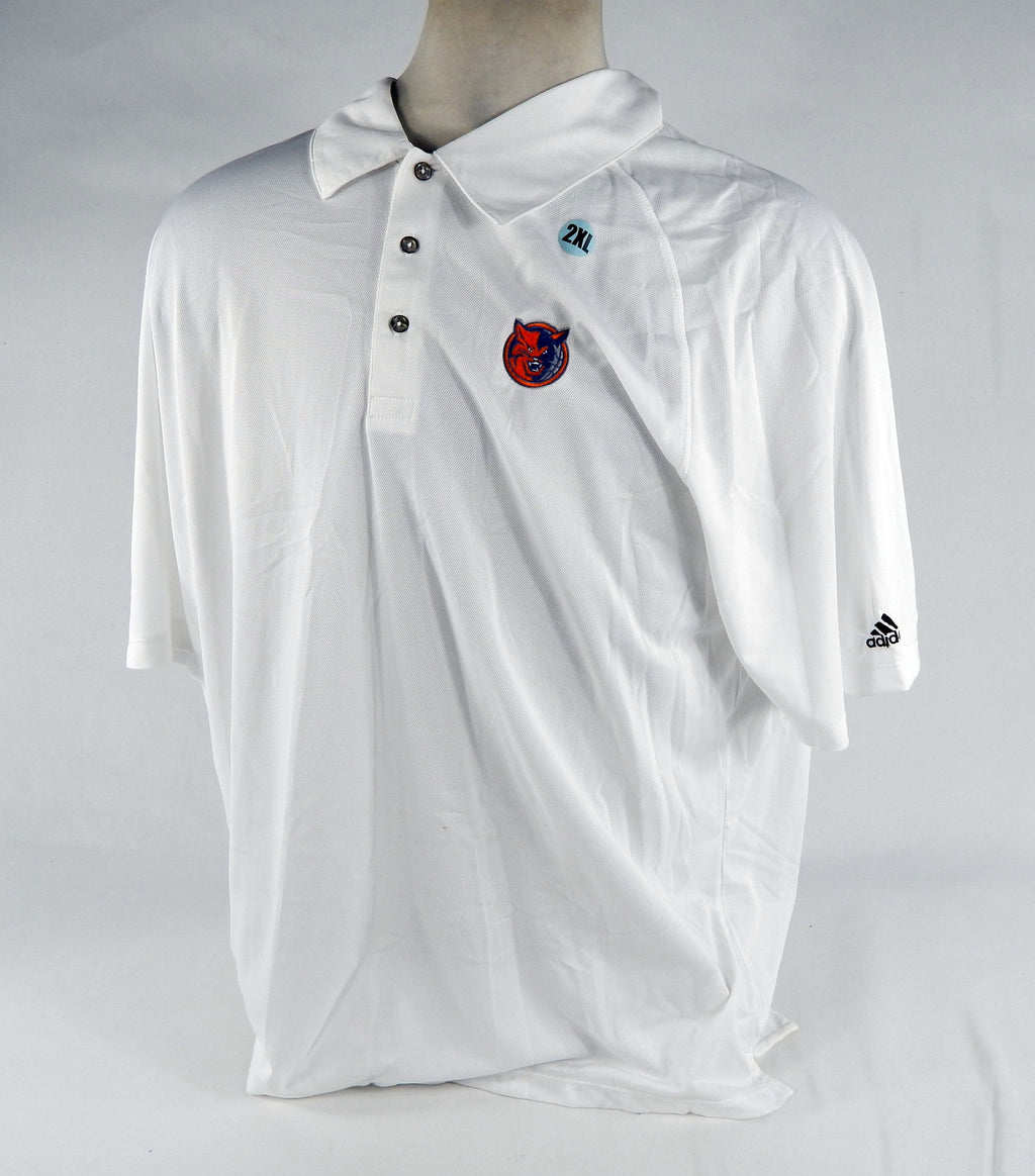 2010-11 Charlotte Bobcats Game Used White Polo Shirt 2XL DP69219