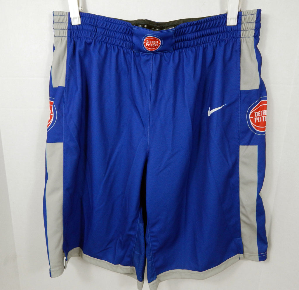 2019-20 Detroit Pistons Game Issued Blue Summer League Shorts Nike L 713775S