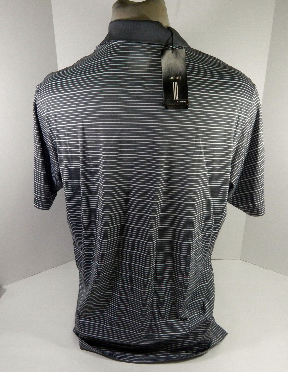 Charlotte Bobcats Team Issued Grey striped Polo Shirt L DP65325 Pic2
