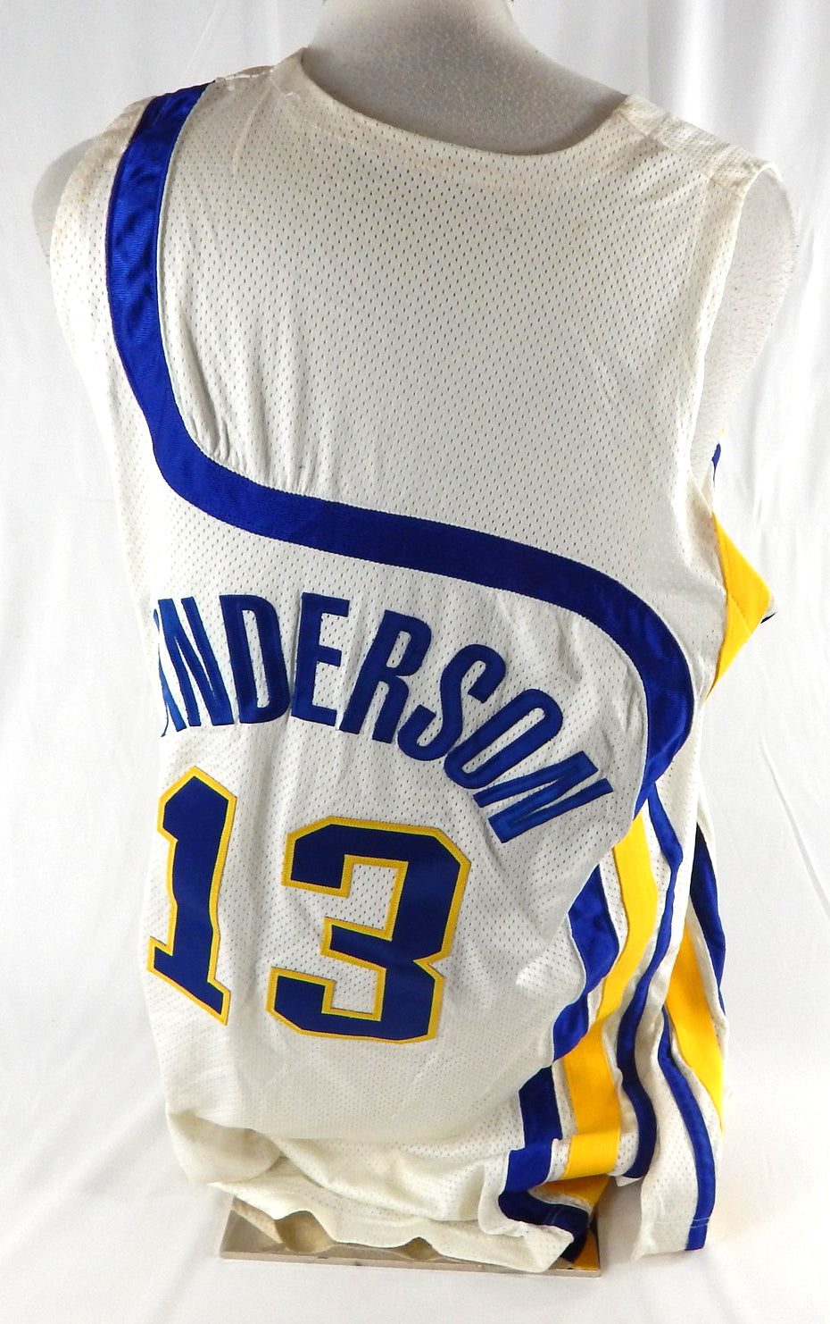 2003-04 Indiana Pacers Kenny Anderson #13 Game Used White Jersey HWC 1972-73 3 Pic2