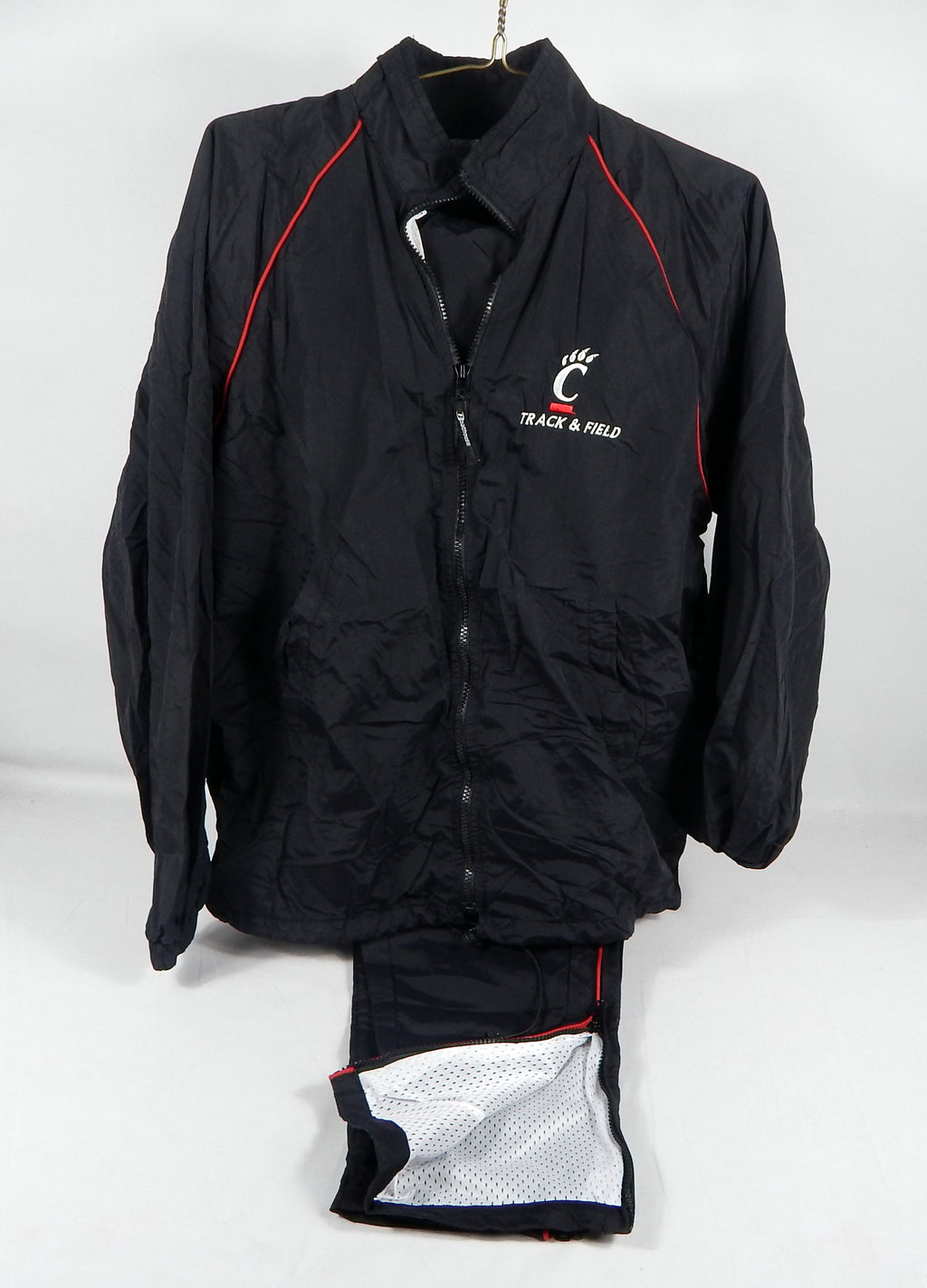 2000s Cincinnati Bearcats Team Issued Black Jacket Pants Suit Track & Field S 8S