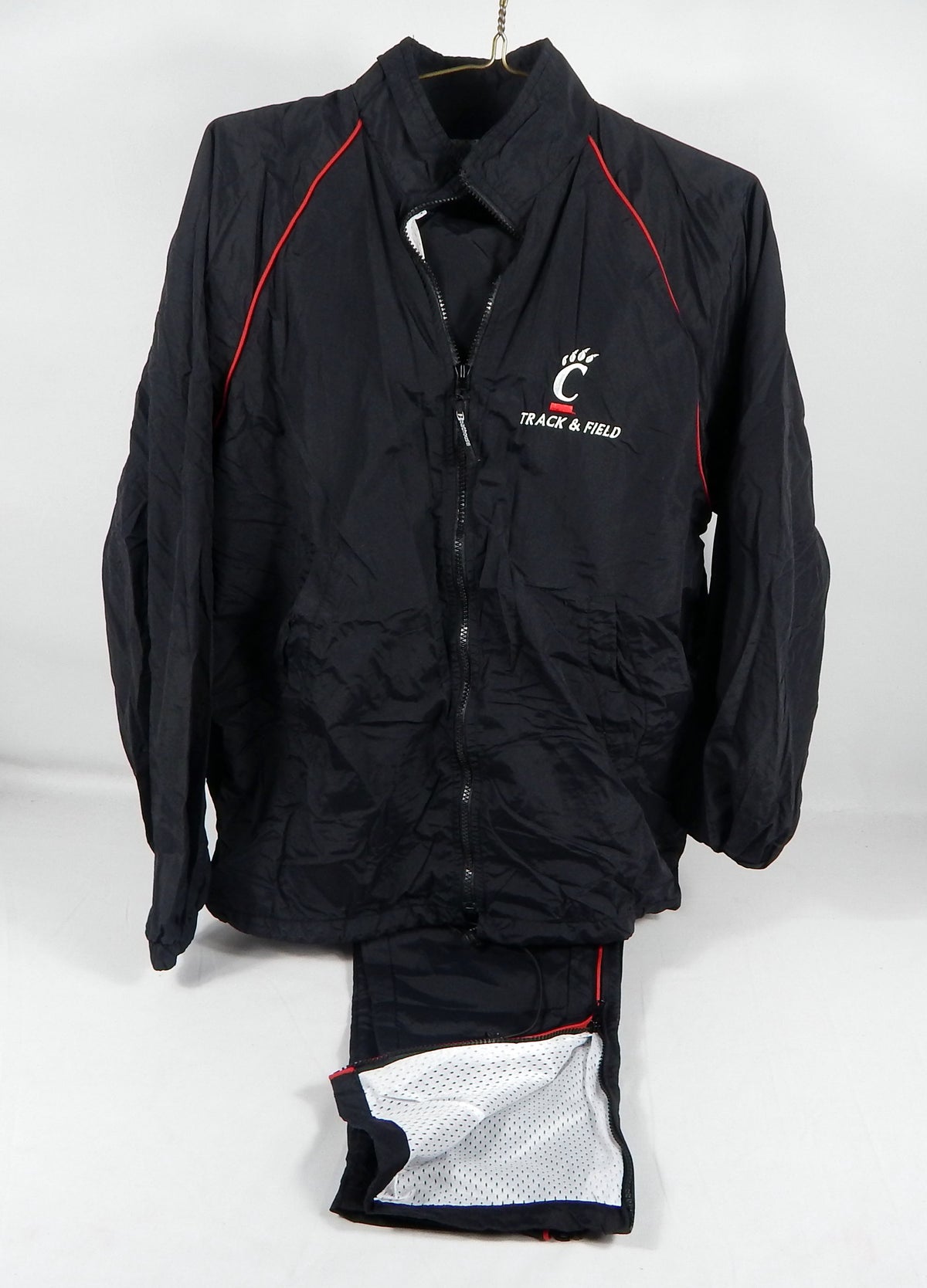 2000s Cincinnati Bearcats Team Issued Black Jacket Pants Suit Track & Field S 8S