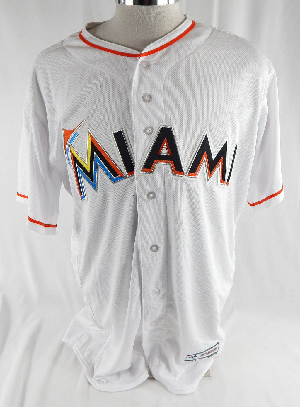 2012-18 Miami Marlins Blank Game Issued White Jersey 48 046