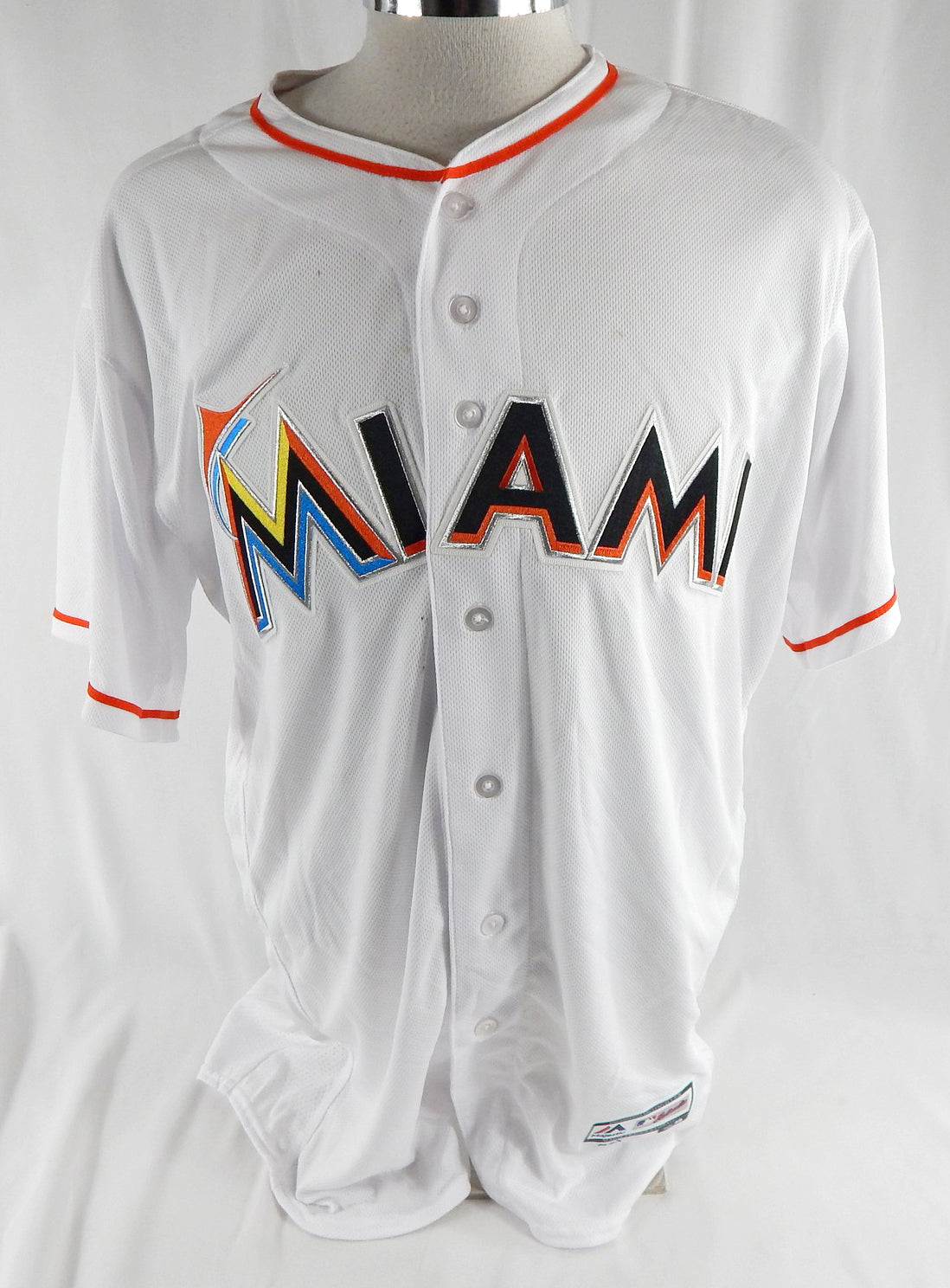 2012-18 Miami Marlins Blank Game Issued White Jersey 48 046