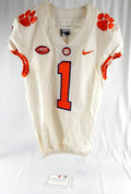 2017-22 Clemson Tigers #1 Game Issued Pos Used White Jersey Football NP R 38 892
