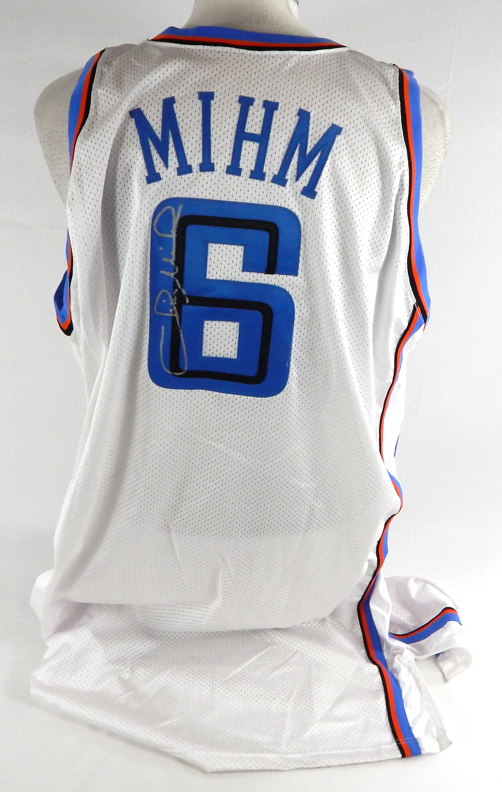 1999-00 Cleveland Cavaliers Chris Mihm #6 Game Issued Signed White Jersey 50 818 Pic2