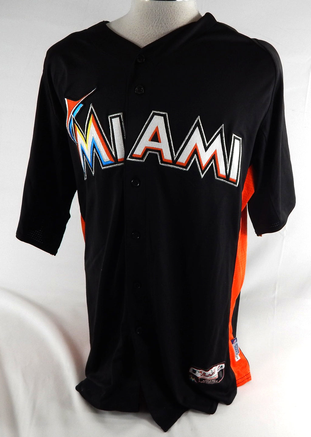 Miami Marlins Benjamin #45 Game Used Black Jersey BP ST 48 791