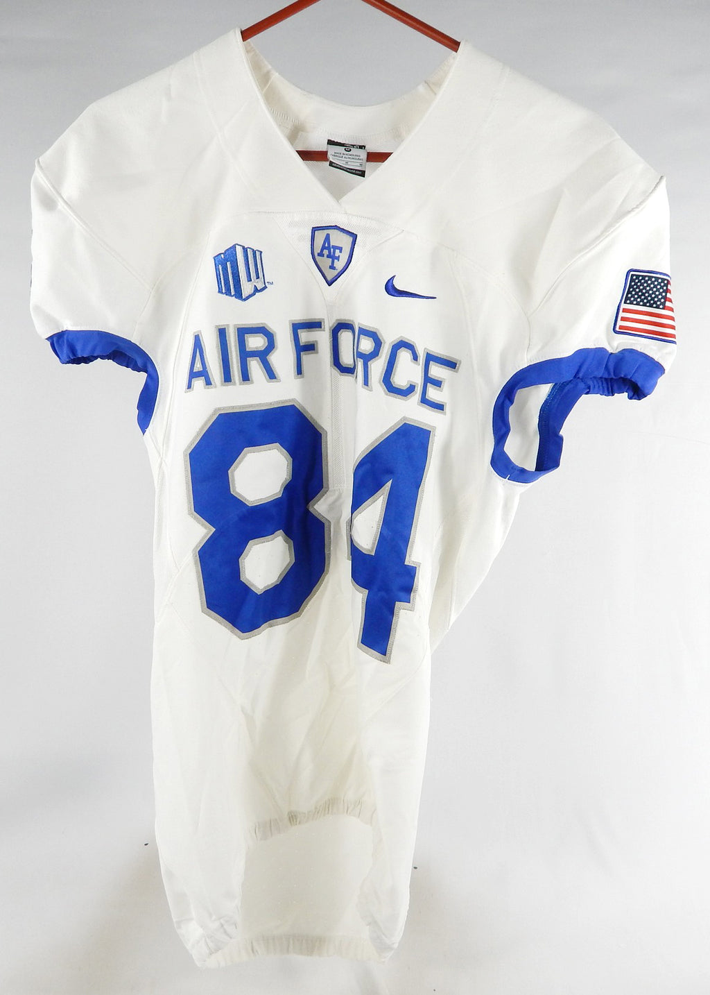 Air Force Falcons #84 Game Used White Jersey Name Plate Removed M DP80874