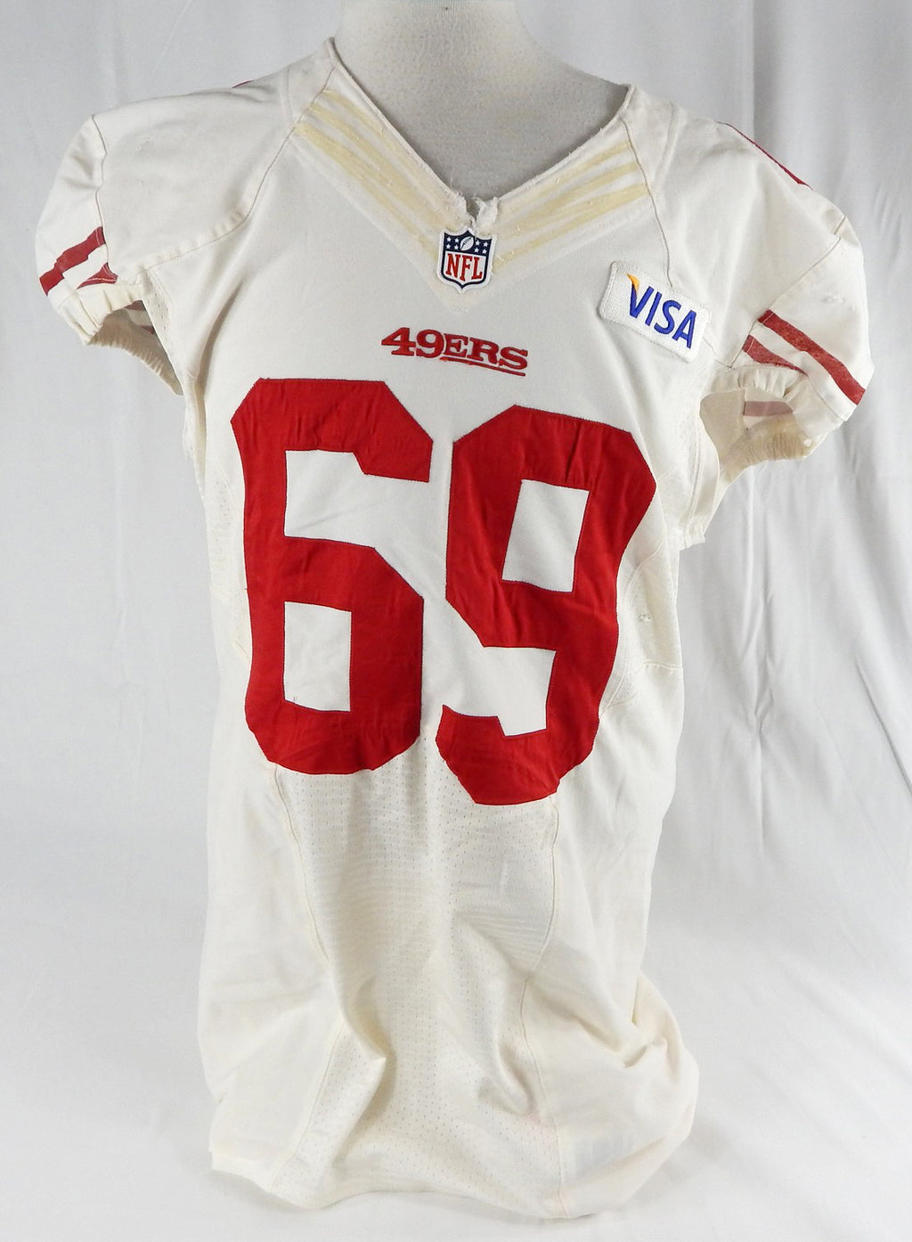 2012 San Francisco 49ers #69 Game Used White Practice Jersey 46 160