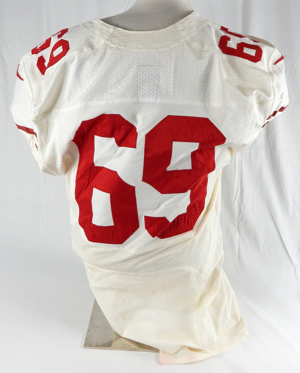 2012 San Francisco 49ers #69 Game Used White Practice Jersey 46 160 Pic2