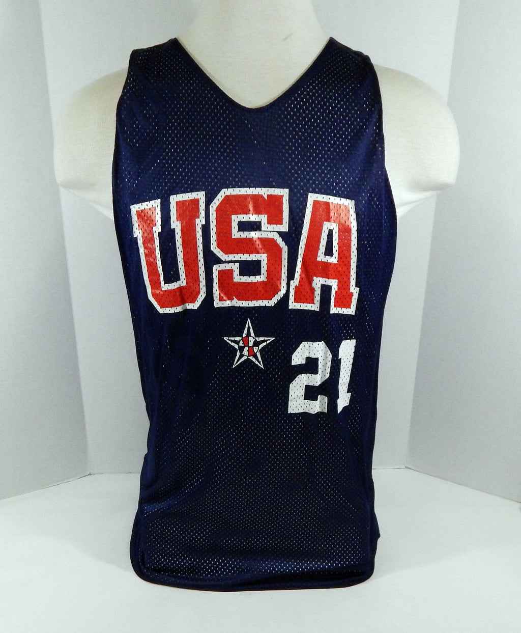 2000s Team USA Basketball #21 Game Issued Blue Reversible Practice Jersey 813 Pic2