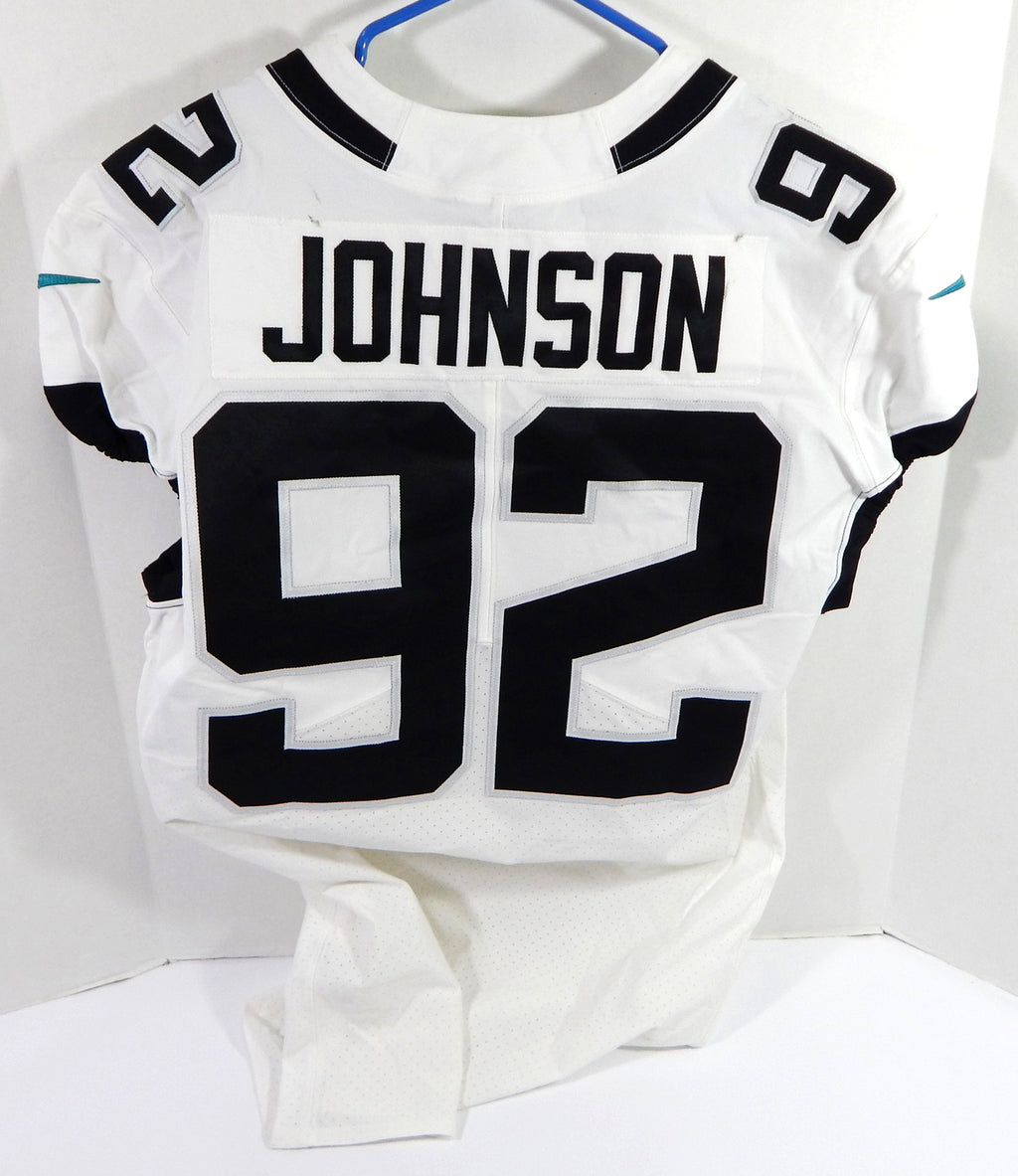 2018 Jacksonville Jaguars Caleb Johnson #92 Game Issued White Jersey 44 DP36030