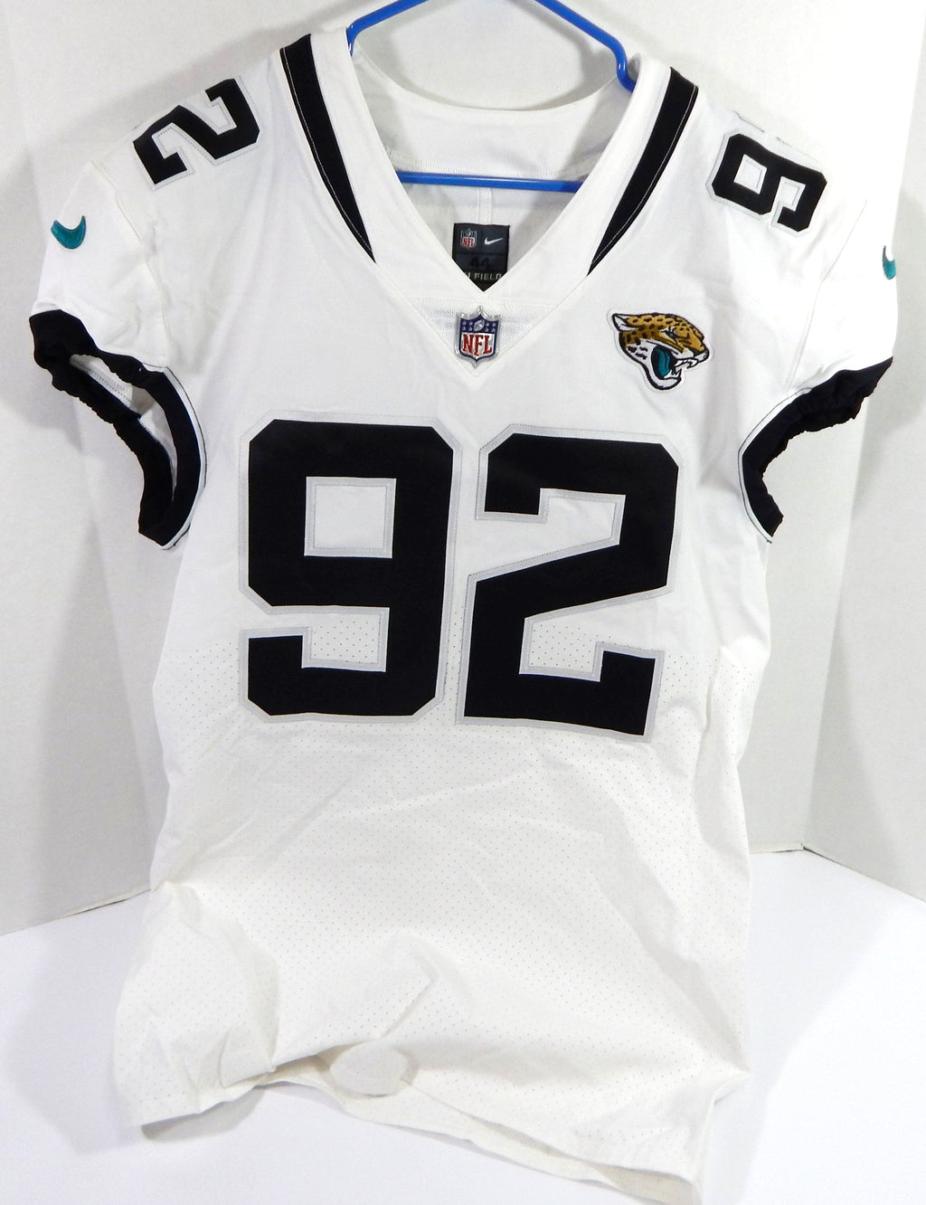 2018 Jacksonville Jaguars Caleb Johnson #92 Game Issued White Jersey 44 DP36030 Pic2