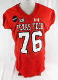 2017 Texas Tech Red Raiders #76 Game Used Red Jersey Equality Patch Football 3