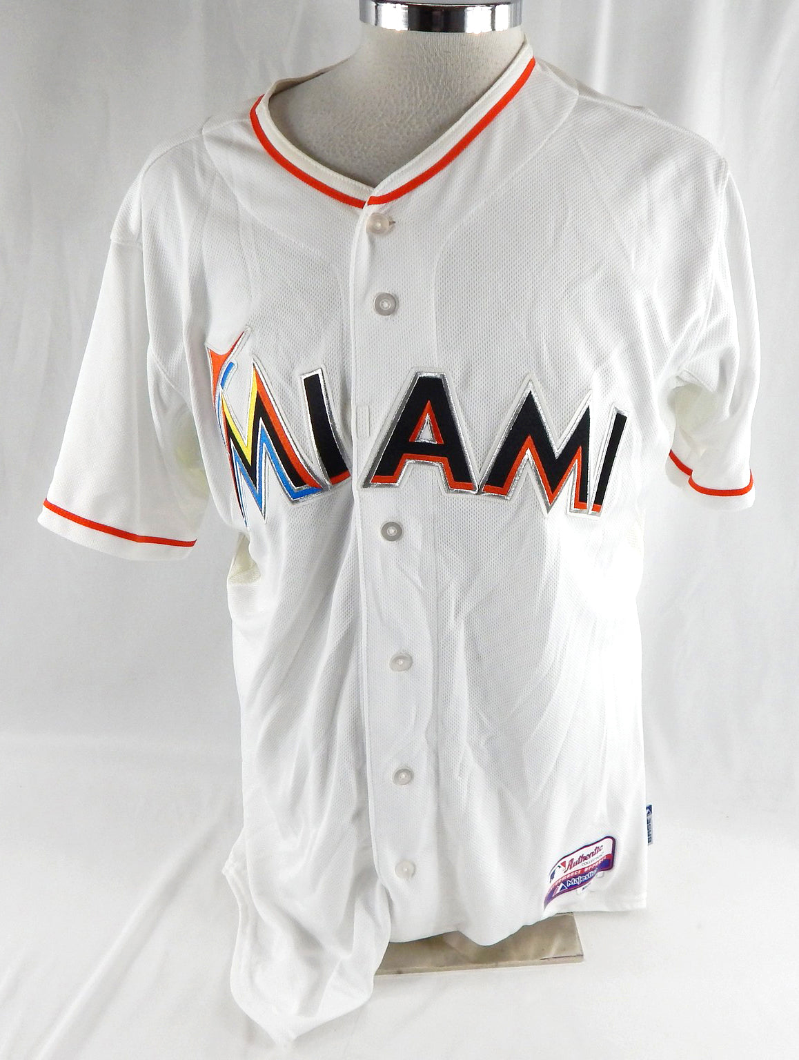 2012-18 Miami Marlins Blank Game Issued White Jersey 44 053